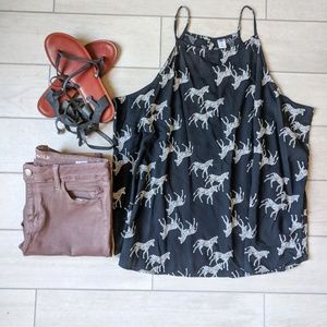 Women's hi neck tank top